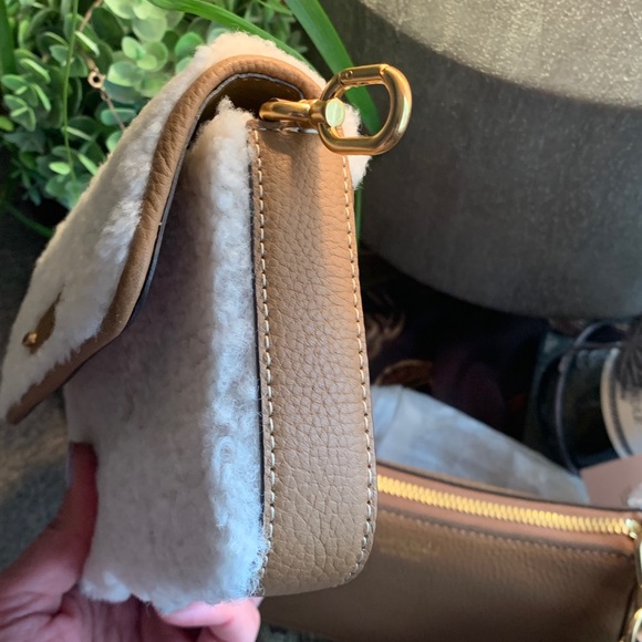 Authentic KATE SPADE DUO Leather top zip Crosby w/shearling/leather flap Crosby - Picture 13 of 16